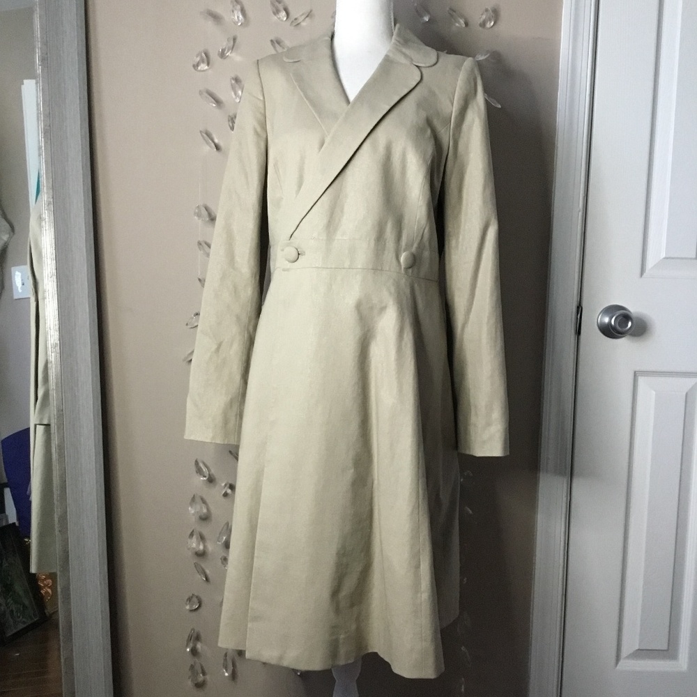 Isaac Mizrahi x Target Linen Double Breasted Trench Coat